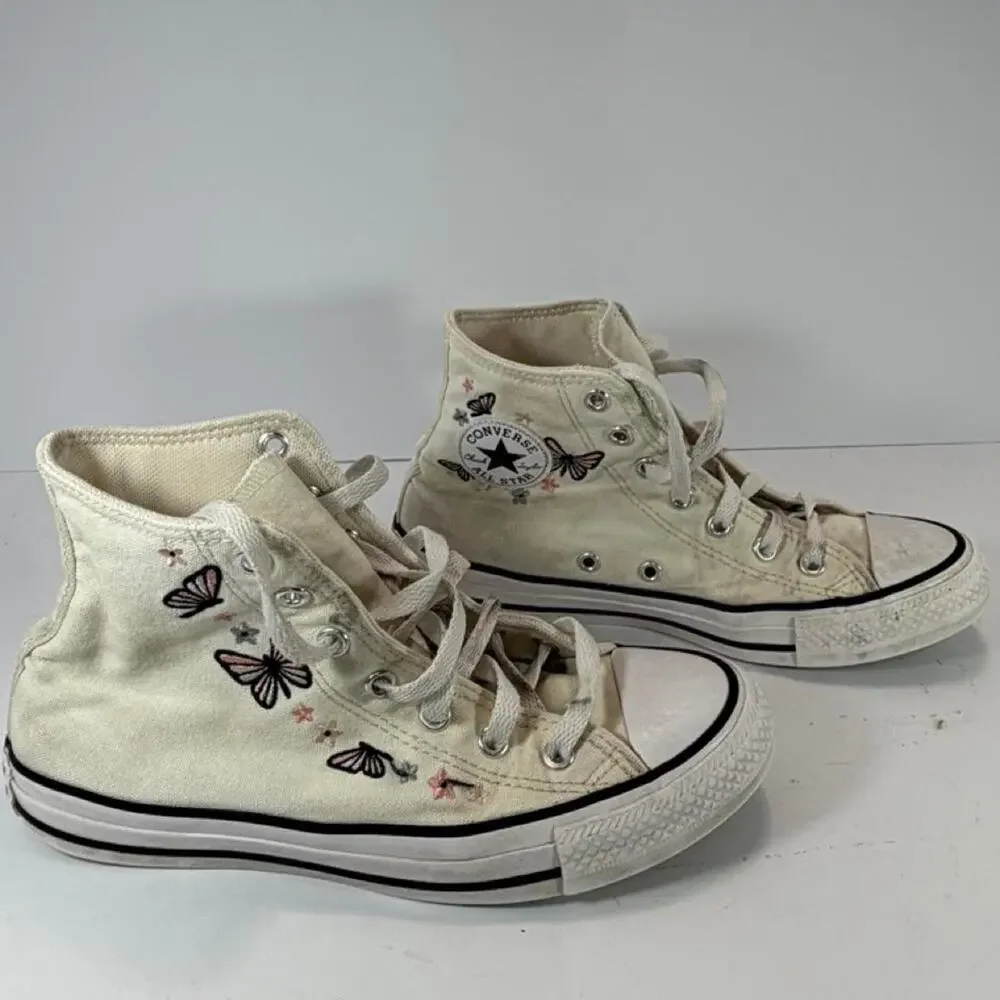 Converse Chuck Taylor All Star High Top black butterfly and star Girls Size US 4